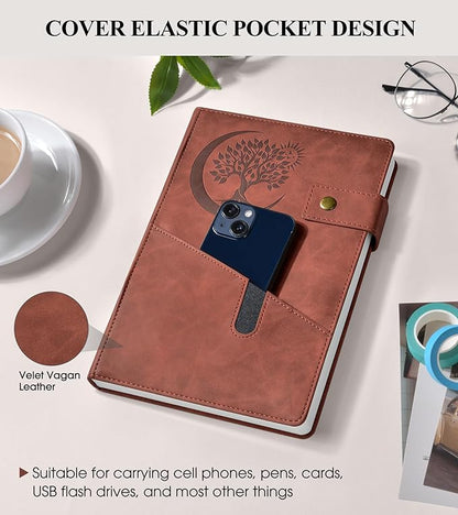 365 Page Thick Lined Journal Notebook for Men Women, B5 Large Leather Journals for Writing, Hardcover Notebooks for Work, School, Note Taking, Business, Travel Diary, College Ruled 7.6" x 10"