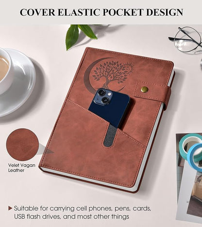 365 Page Thick Lined Journal Notebook for Men Women, A4 Large Leather Journals for Writing, Hardcover Notebooks for Work, School, Note Taking, Business, Travel Diary, College Ruled 8.5" x 11"