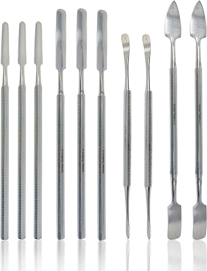 CYNAMED 10 Pc Stainless Steel Spatula Wax & Clay Sculpting Tool Set