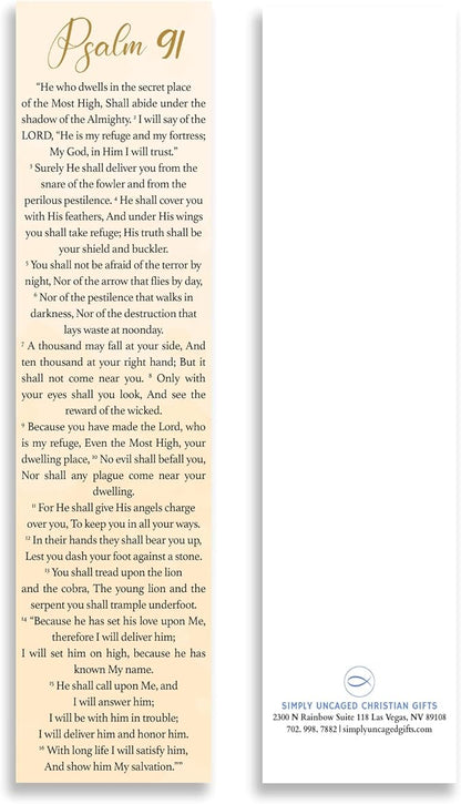 Bible Verse Psalm 91 Christian Bookmarks, Christian Bookmark, Page Marker Divider, Christian Gifts for Men Woman Father Mother Faith Hope Encouragement (Pack of 8)