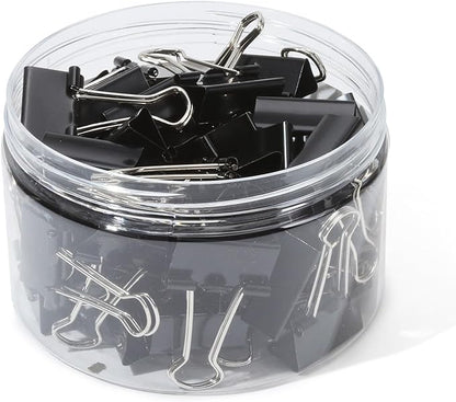 Binder Clips,Mini Binder Clips, Paper Clips (60Pcs) 0.6 Inch,Black Metal Paper Clamps for Office, Home, School