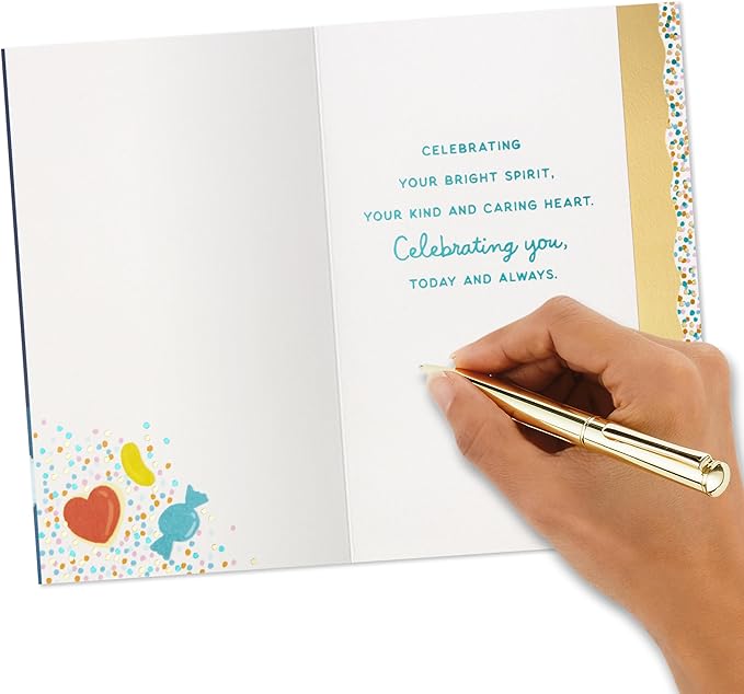Hallmark Birthday Card (Celebrating You) Confetti Cake Card for Friend, Coworker, Kid