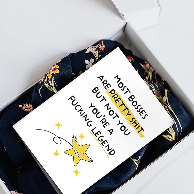 SuperShunhu Funny Birthday Card for Boss, Retirement Card Gift for Men Women, Humorous Boss Day Card, Leaving Work Card, Thank You Card for Boss Manager