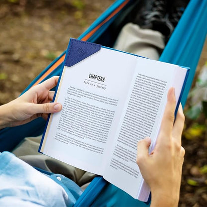 3 Pieces Leather Bookmarks Handmade Page Marker for Men Women, Faux Leather Page Clips Corner Book Markers for Teachers Gift for Writers Bookworm Book Lovers (06-Blue)