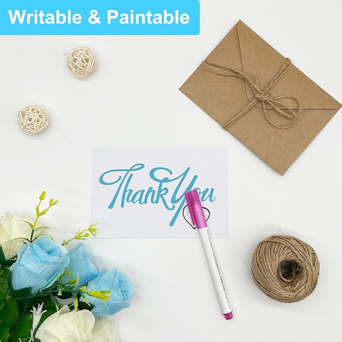 100 Pack Blank Index Cards 4x6 inches, 250 GSM/92 lb Thick White Cardstock Paper for DIY Greeting Cards, Unlined Note Cards Flash Cards Blank Cards for Postcards, Photo Cards, Recipe Cards