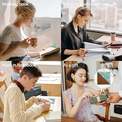 Personalized Leather Bookmarks, Fun & Cute Book Accessories for Reading Lovers, Unbreakable Page Markers for Women Men Girls Boys Student Teacher Kids Retirement Birthday Gifts (Apricot Blossom)