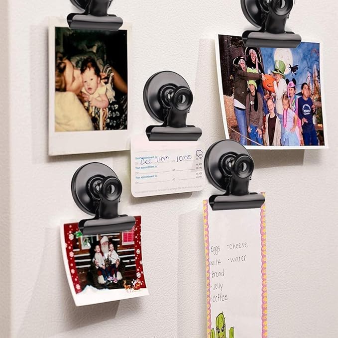 VNDUEEY 50 Pack Black Magnetic Clips Fridge Magnets with Clips, Refrigerator Magnets Clips, Magnet Clips for Whiteboard on Home& Office