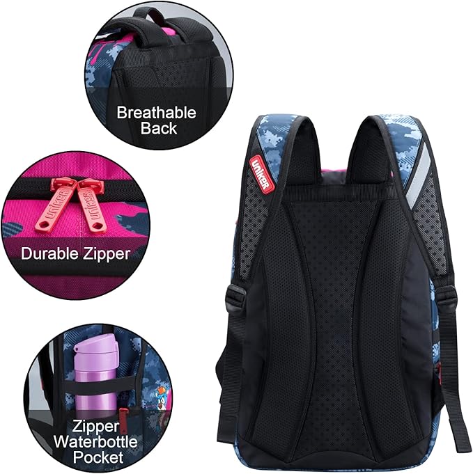 UNIKER Backpack for Girls,Graffiti Backpack for women,School Backpack for Girls, Laptop Backpack for 15.6 Inch,College Bag Computer Bag Pink, 20L