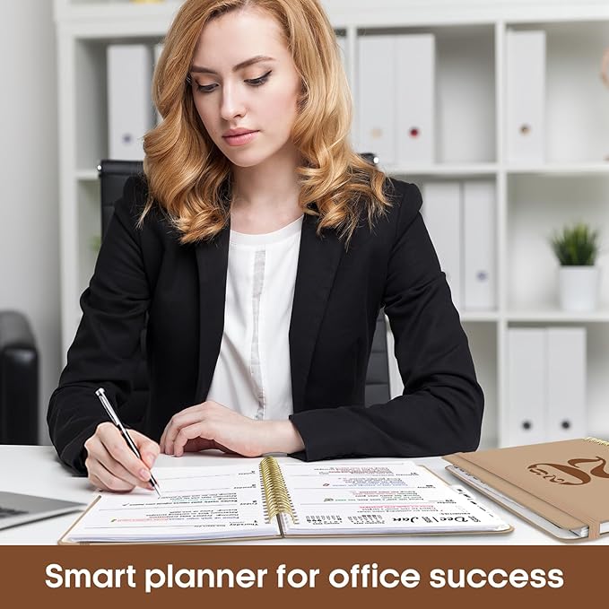 2026 Planner, Weekly and Monthly Calender Planner, Jan 2026 to Dec 2026, Hardcover 2026 Calendar Planner Book with Tabs & Inner Pocket, Office Home School Supplies for Women & Men - A4 (8.5" x 11"), Oat Brown