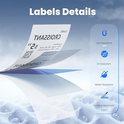 Clabel Thermal Label for 221B Label Maker, 1.57'' x 2.76'' (40x70mm) Thermal Sticker Labels Tape, Waterproof Oil-Proof Tear-Proof Labels Paper, 1 Roll of 105PCS Self-Adhesive Multipurpose Tape