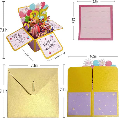 Asmallgf Sweet 35th Birthday Popup Card for Women Men, Funny 35 Year Old Bday Gifts for Husband Wife, Happy 35 Birthday 3D Greeting Card for Female Male, Best 35th Bday Gift Idea for Him Her