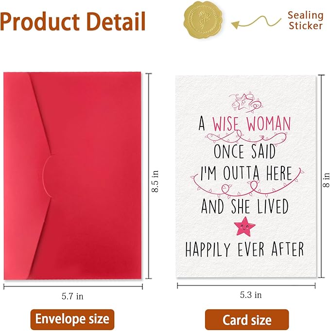 Funny Retirement Card Gift for Women – Hilarious Farewell Card for Coworkers – Best Retirement Gift – 'I'm Outta Here' Quote – Perfect Coworker Leaving Card – Celebrate the Next Chapter