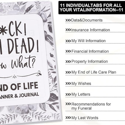 Sorry, It's Your Problem Now, Because I'm Dead, End of Life Planner, Guided Final Arrangements End of Life Planner Organizer Notebook, Interesting Notebook Book Notepad