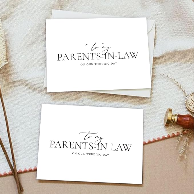 Set of 2 Parents In Law Wedding Day Card, Parents In Law Of The Bride/Groom Gifts, To My Parents In Law On Our Wedding Day. （Parents-in-Law A）