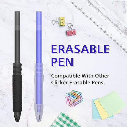 Vanstek 12 Pack 6 Blue 6 Black Erasable Gel Pen Refills, Gel Ink Refills Compatible with FriXion & Friction Erasable Pens, Fine Point 0.7 mm, Perfect for Writing Planner & Crossword Puzzles