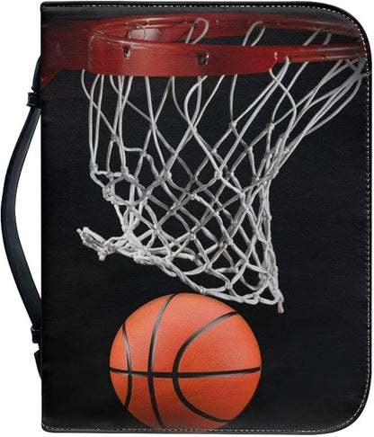 Basketball Bible Cover for Men Bible Protective Bag PU Leather Bible Journal Case Waterproof Bible Protector