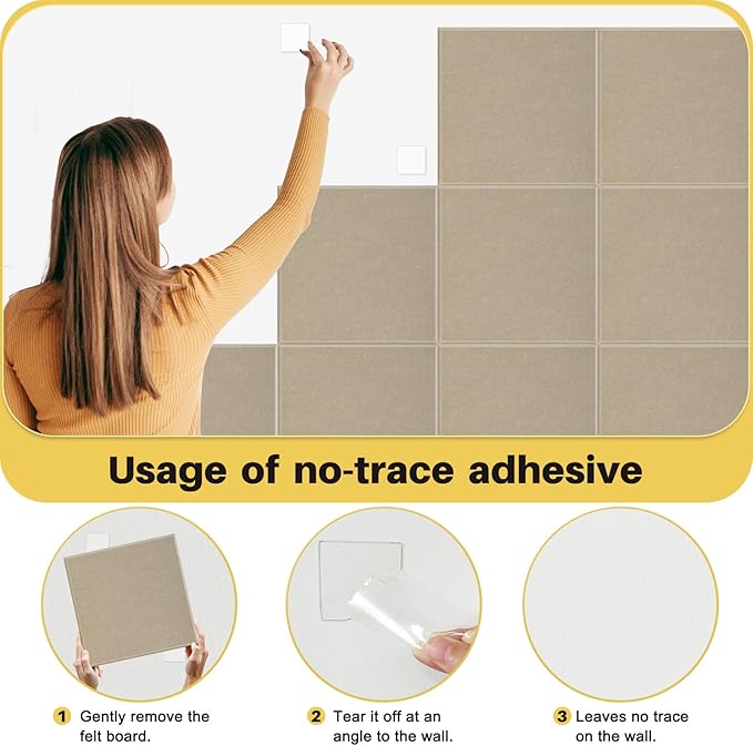 DOLLAR BOSS Large Cork Board for Wall 48" x 36" x 0.5" Bulletin Board 12 Packs Black Cork Board Tiles Self Adhesive Felt Wall Tiles with Pushpins, Corkboard for Office Pin Board Tack Board, Latte