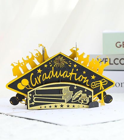Graduation Pop Up Card, 3D Happy Graduation Greeting Card, Congrats Grad Card Gift for High School, College, University Masters and PHD Graduates (Graduation)