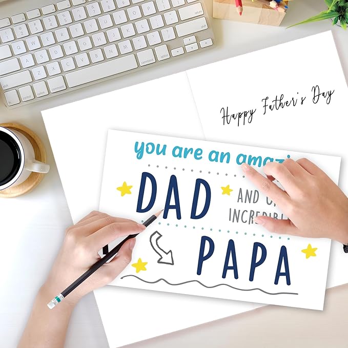 Funny Fathers Day Card for Dad, Cute Birthday Card for Papa Daddy, Special Papa Fathers Day Card Gift from Daughter Son Wife, Amazing Dad Card