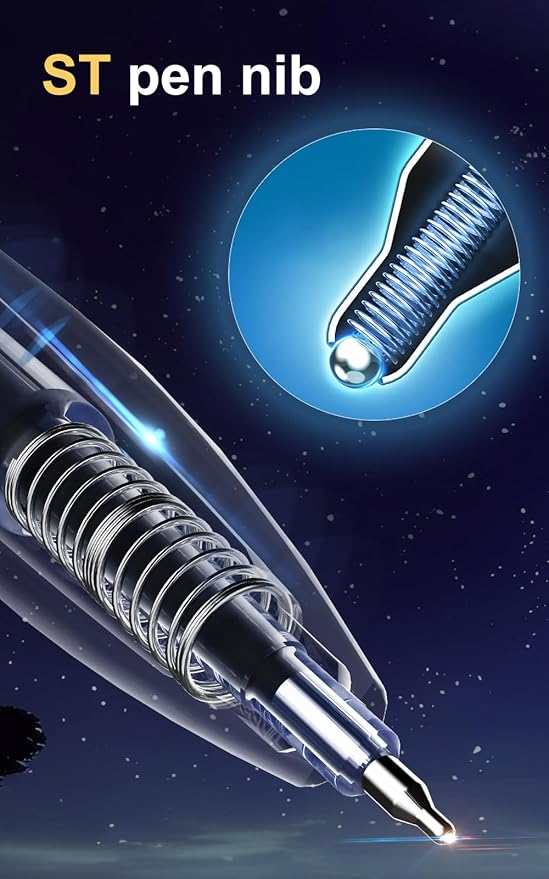 Creative Galaxy Pens Quick Dry Black Ink Fine Point Smooth Writing for Journaling Note Taking, Cute Office School Supplies Gifts for Women Men, Pack of 4pcs(Starry sky)