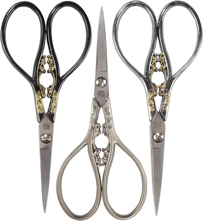 JubileeYarn Scrollwork Embroidery Craft Scissors - Assortment - 3 Scissors