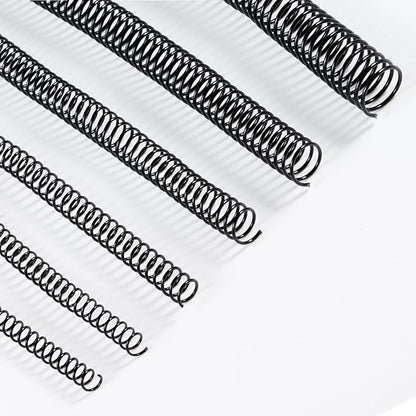 TOTiyea 100 Pack Plastic Spiral Binding Coils, Multi Sizes, 4:1 Pitch, Black, Plastic Binding Spirals (8mm+10mm+12mm+16mm+20mm+25mm, Multi Capacity)