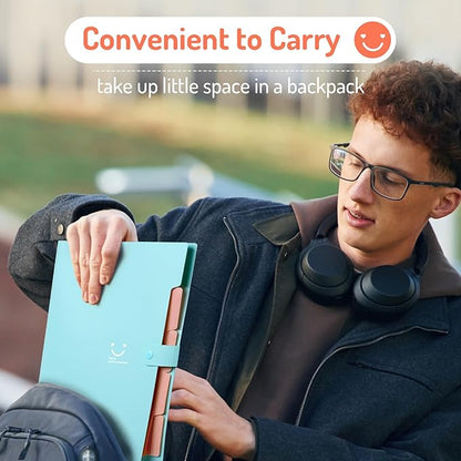 Forvencer Accordion File Organizer, Letter Size, 5 Pocket Expanding File Folder, Cute File Folder with Labels, Portable File Organizer for School Office Supplies, Folders for Documents, Sakura Pink