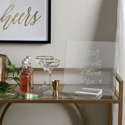 russell+hazel Acrylic Memo Tablet, Dry Erase Board and Marker, Clear 12” x 6” x 11.5” (31384)