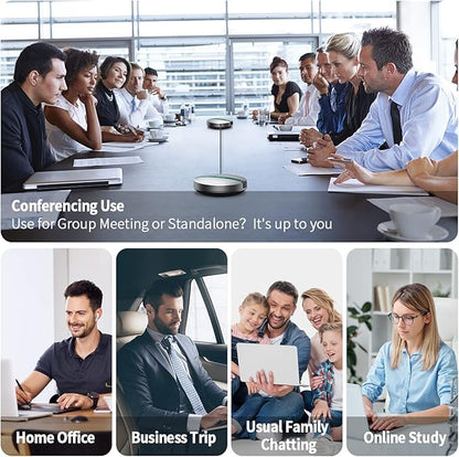 Bluetooth Conference Speakerphone SP300KIT 2pk Bundle, up to 16 Attendees, 18H Call Time, 360°Voice Pick-up 2x6 AI Echo & Noise Canceling Microphones, Daisy Chain