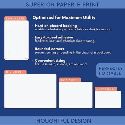 Notsu Dot Grid Notepads 11 x 17 inch, 2 Pack | Large Dotted Memo Desk Pads with Premium Thick Paper 120gsm