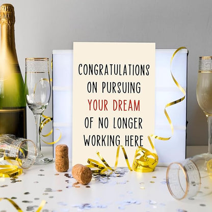 Asmallgf Funny Retirement Card Gifts for Boss Coworker, Humor Leaving Farewell Card for Women Men, Goodbye Gifts, Resignation Card