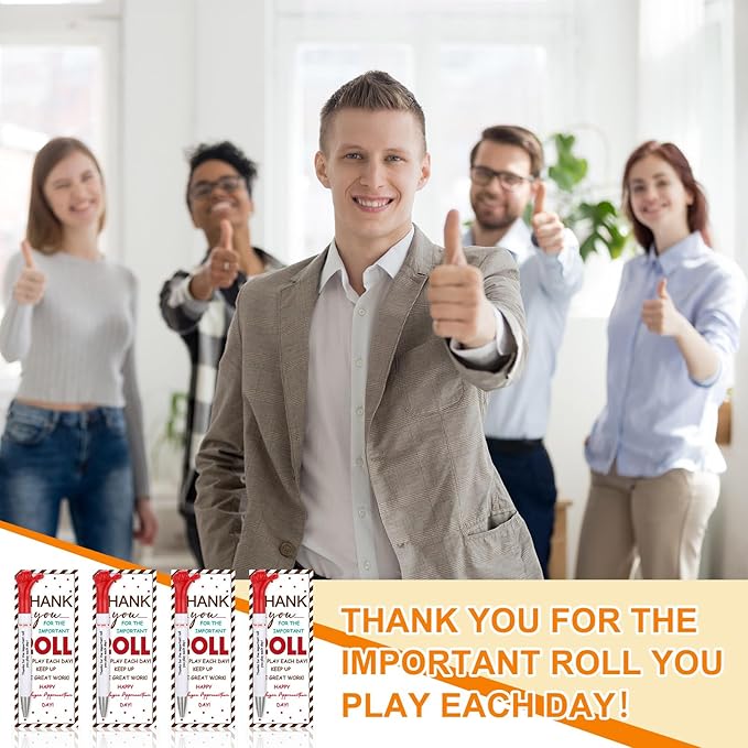 48 Sets Employee Appreciation Gifts Bulk Include Thumbs up Ballpoint Pens Thank You Card with Tie Thank You Gifts for Staff Coworkers Teachers Teem Volunteers Nurse