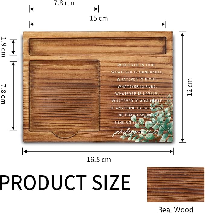 vizuzi Bible Verse Philippians 4 8 Christian Decor Sticky Note Holder Gifts for Women Men Prayer Coworkers Employees Friends Inspirational Positive Scripture Desk Self-Stick Note Pad Holders ZSS51