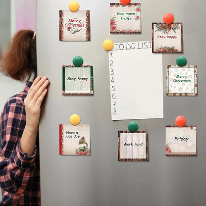 9 Pieces Vintage Christmas Sticky Note Vintage Christmas Self-Adhesive Note Pads Christmas Vintage Sticky Memo Notes for Christmas School Office Home Supplies Students Teachers Present