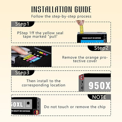 950 XL 951 XL HP950XL/951XL 8600 Ink Cartridges Combo Pack Compatible for HP 950XL 951XL Ink Cartridges for HP Printers for OfficeJet Pro 8600 8610 8630 8620 8615 8625 8100 276DW 251DW Printer