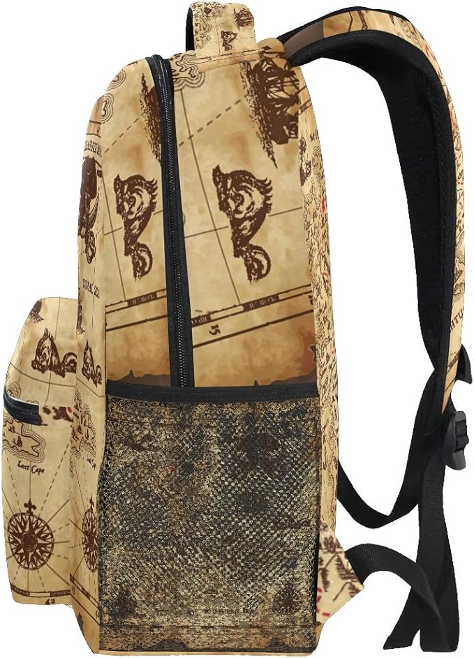 senya Pirate Treasure Map School Backpack Travel Rucksack Book Bag Laptop Backpack