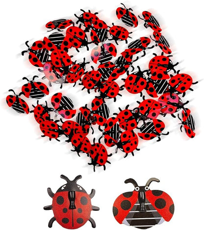 GOUWEIBA 40 Packs Decorative Thumb Tacks - Cute Push Pins Colorful Pushpins for Photo Wall Cork Board Bulletin Board Home Office Decor Cubicle Decorations (Ladybug)