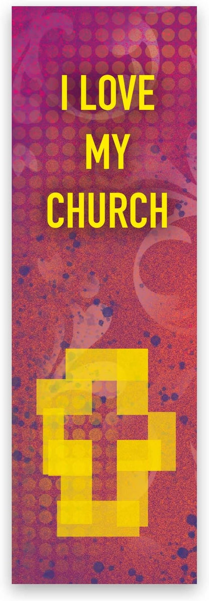 I Love My Church, Bulk Pack of 25 Christian Bookmarks for Kids, Childrens Faith Book Markers, Sunday School Prizes, Religious Gifts for Kids & Youth