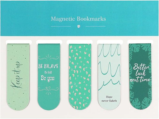 5Pcs Magnetic Bookmarks T-S Bookmarks Page Markers for Fans Readers, Women, Book Lovers, Students Teachers, Funny Office Supplies Stationery Gifts Used in Office, School, Home (Plant)