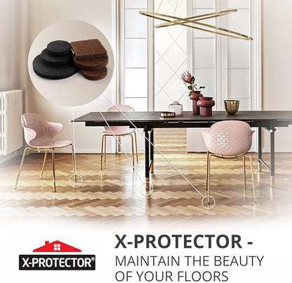 235 pcs Felt Furniture Pads Brown & Black X-Protector! Huge Quantity of Furniture Pads for Hardwood Floors – Your Ideal Wood Floor Protectors for Furniture. Protect Any Type of Hard Floor!