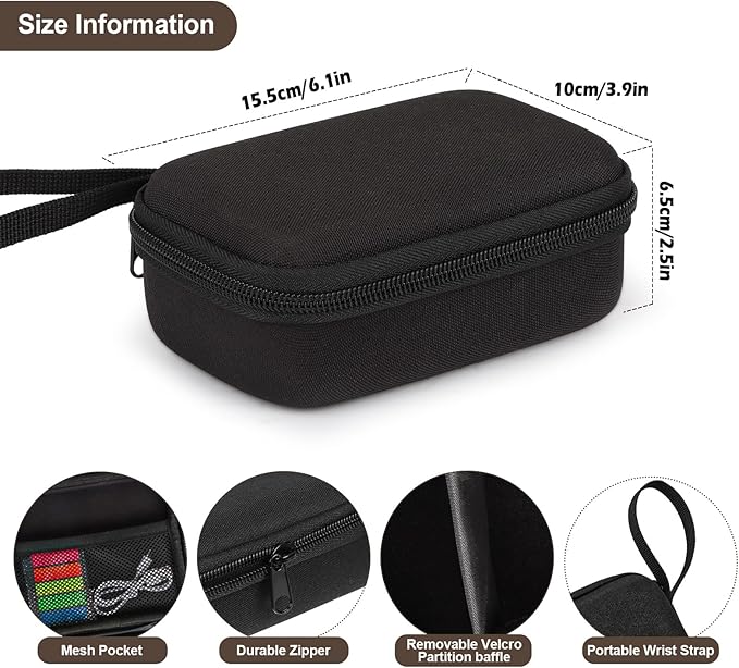 QYCHHJ Mini Printer Carrying Case for Phomemo T02/Memoking/HUIJUTCHEN Mini Sticker Printer, Portable Hard Travel Case for Label Maker, Thermal Printer Paper, Small