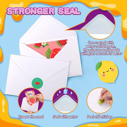 36PACK Greeting Cards,Scratch and Sniff Assorted Greeting Cards for Kids School, 12 Designs with Envelopes & Stickers for Boys & Girls Classroom Activities, Birthdays, Children's Day, Party