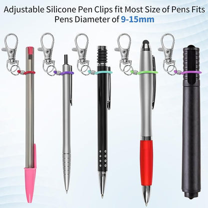 10PCS Retractable Pen Holders - Clip on Pens for Badge Reel, Perfect Pen Holder for Lanyard, Nurses, and X-ray Marker Holder