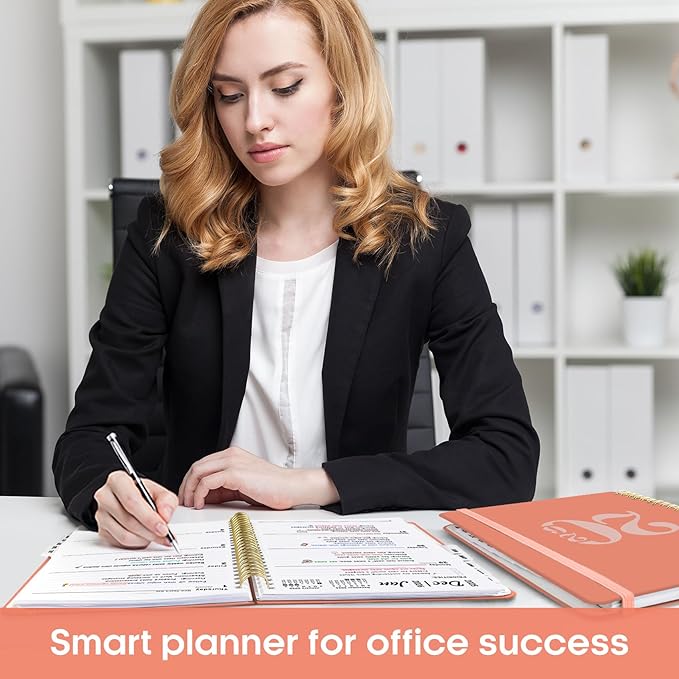 2026 Planner, Weekly and Monthly Calender Planner, Jan 2026 to Dec 2026, Hardcover 2026 Calendar Planner Book with Tabs & Inner Pocket, Office Home School Supplies for Women & Men - A4 (8.5" x 11"), Coral