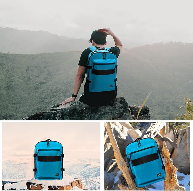 Travel Backpack 17L Lightweight Casual Small Carry-on Daypack 15-inch Laptop Notebook, Underseat Overnight Weekender, Blue