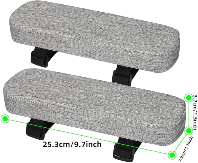Memory Foam Office Chair Armrest Pads, Comfy Desk Chair Arm Rest Cover for Elbows and Forearms Pressure Relief(Set of 2)