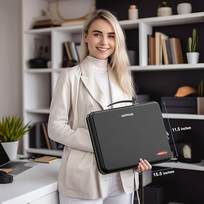 Fireproof File Folder, Expanding File Organizer with 13 Pockets, Portable Fireproof Document Box Hard-Shell Document Organizer Storage for Documents Laptop Passports Cards Black