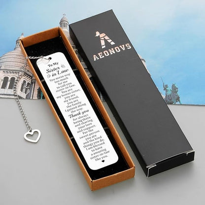 Sister in Law Gifts, Christmas Stocking Stuffers for Sister in Law, Sister in Law Bookmark, Wedding Birthday Gifts for Sister in Law, Sister-in-Law Gifts, Xmas Valentines Gifts for Sister in Law