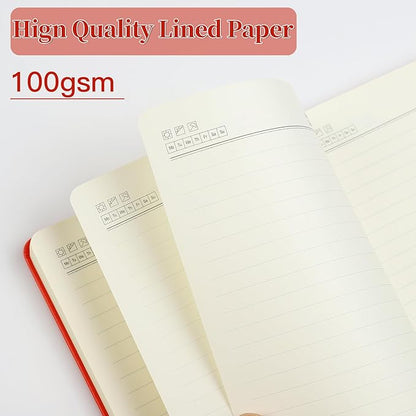 Journal Notebook Journal for Men/Women Journals for Writing A5 180Sheets 360Pages College Ruled Notebook 100gsm Lined Paper Leather Hardcover Journal 5.9'' X 8.4'' (Orange)