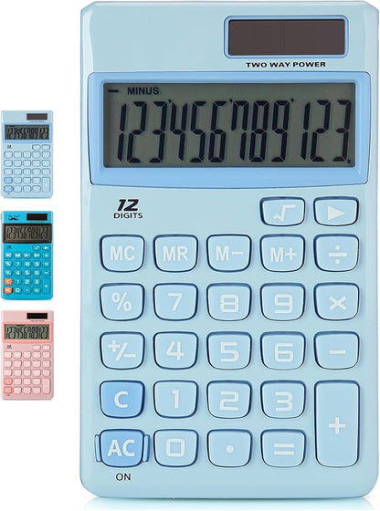 Mr. Pen- Standard Function Calculator, 12 Digits, Small Calculator, Light Blue Solar Calculator, Pocket Calculator, Simple Calculator, Basic Office Calculators, Solar Handheld Calculator